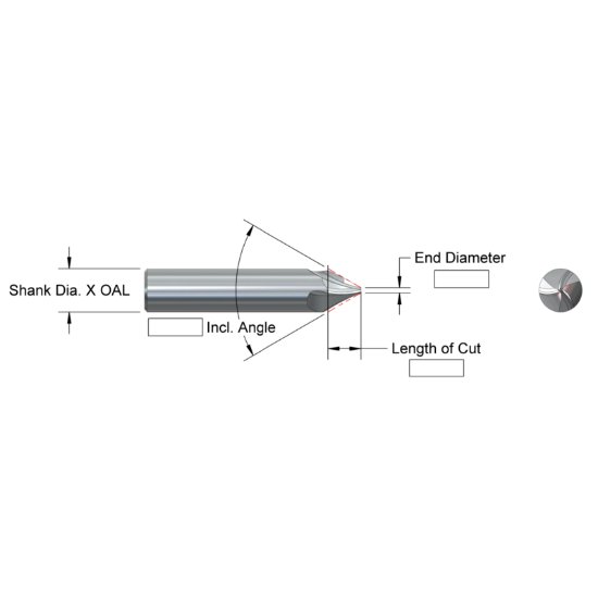 Picture of AB Tools CT1946-35-118R 1 X 1 1/2 X 2 1/2 5FL CarbideTaper EndMill